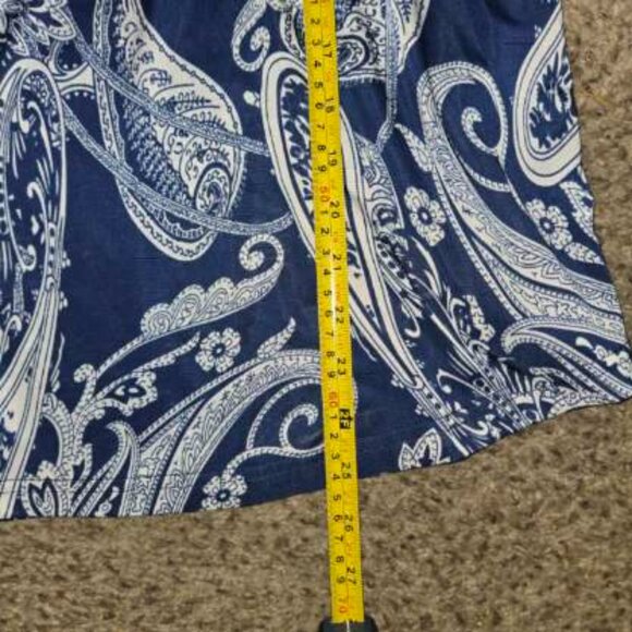 Women’s Long Sleeve Crochet Top By Roommates, Size XL, Navy Paisley Print - Picture 4 of 7